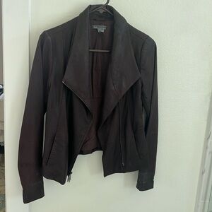 Vince leather chocolate brown jacket